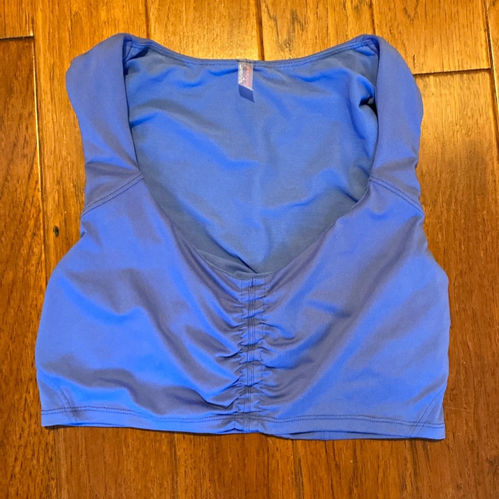 Free people size medium blue top with built-in shelf bra